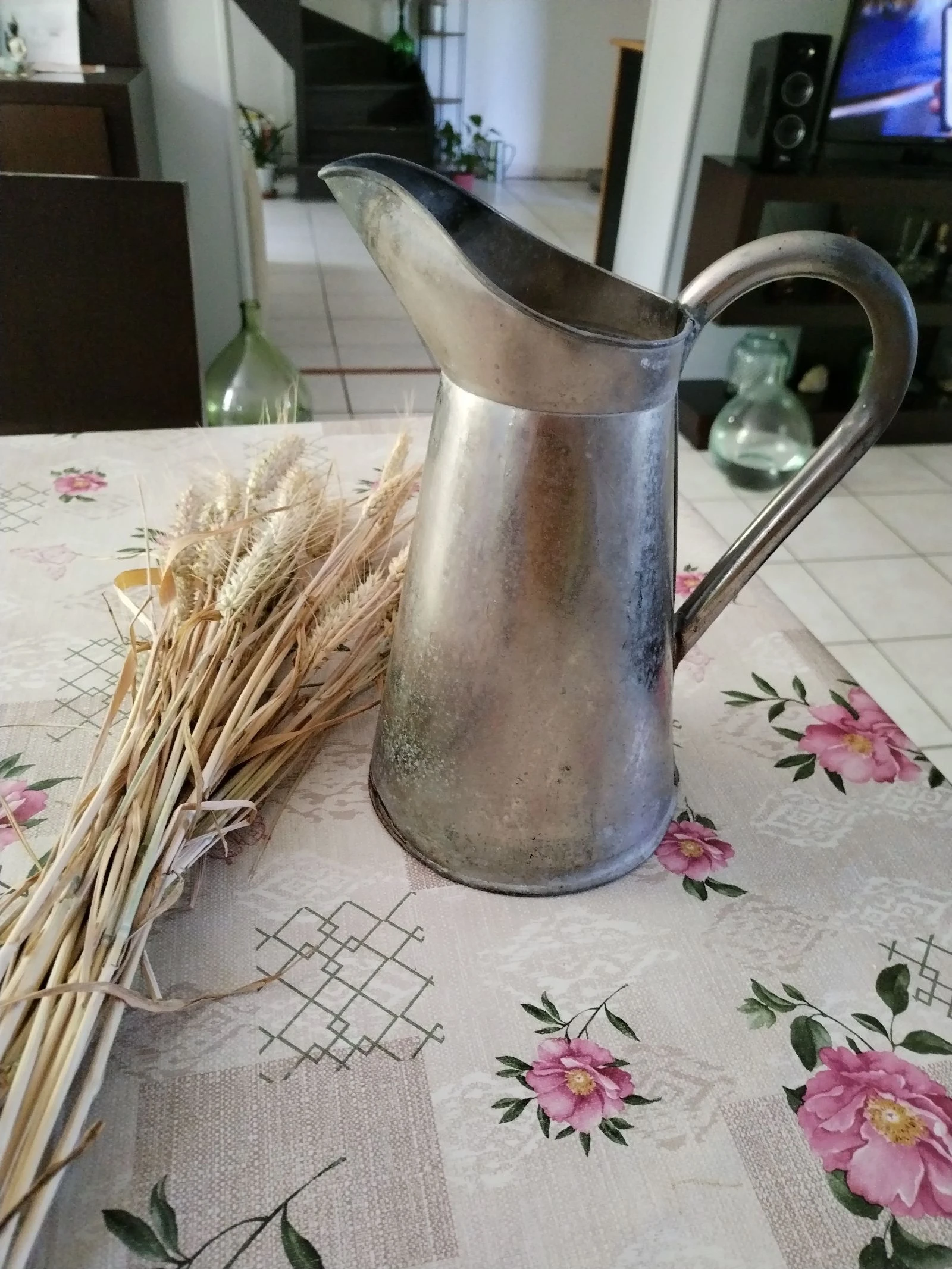 Bonita brocha antigua vintage retro en metal plateado. – photo 10